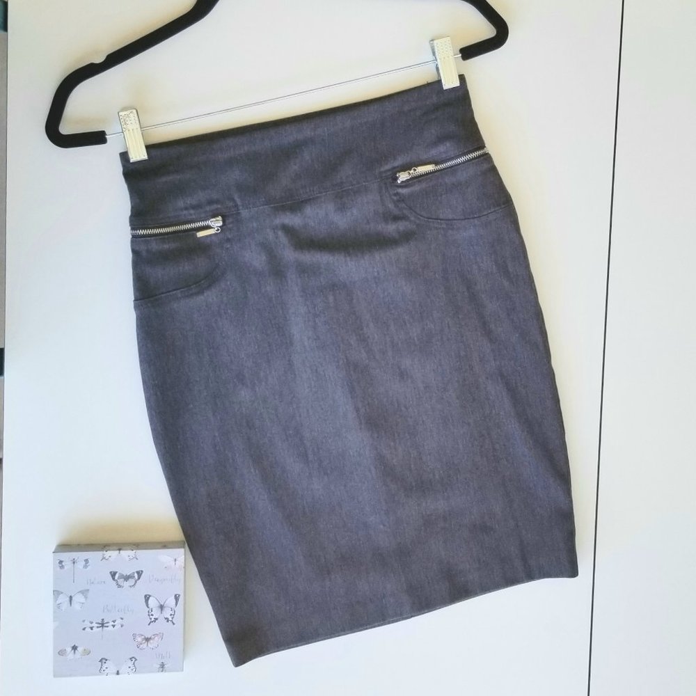 Joe B by Joe Benbasset Gray Pull-On Pencil Skirt Womens Size Small